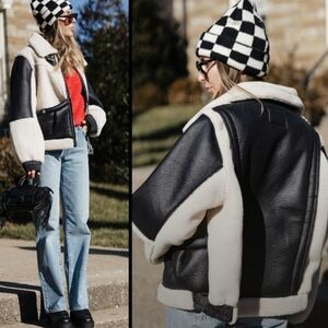 NWT Blank NYC Blaze Out Sherpa Moto Jacket Blogger Favorite